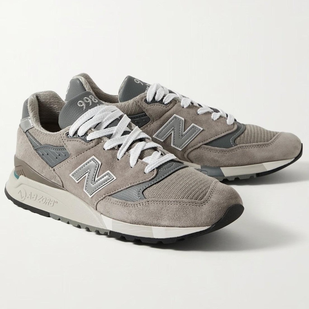 New Balance 998 Core Made in USA Leather Mesh Suede Sneakers US 10 D Gray U998GR